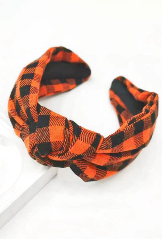 Orange Plaid Headband RTS